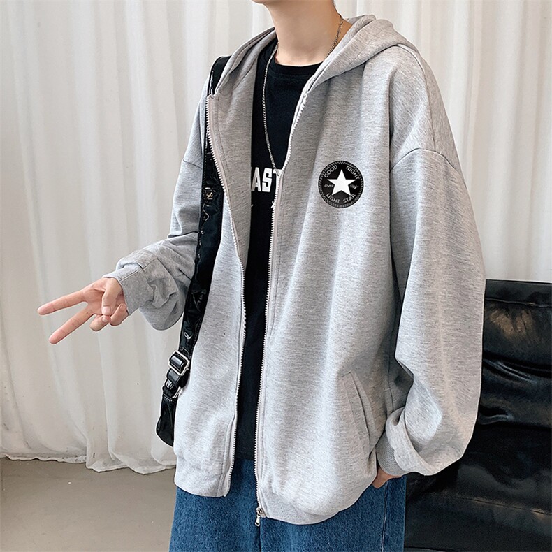 KS21177-P38加绒P43连帽开衫卫衣男运动外套大码班服,男装卫衣,电商A040