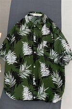 2021夏季新日系大码男港风沙滩情侣休闲短袖印花衬衫C3032-P35，男装衬衫，电商A001