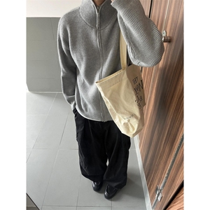 【有货】cleanfit灰色拉链开衫毛衣外套男款针织衫M5653LL-特P55图片