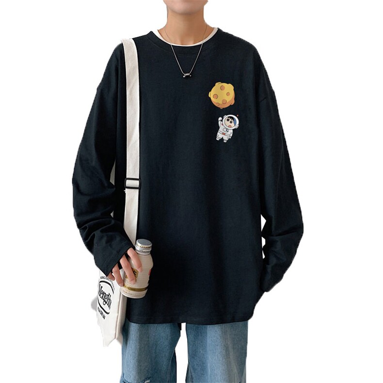 CX01-P25大码长袖t恤男秋季新款打底衫男港风圆领卫衣男,男装T恤,电商B367