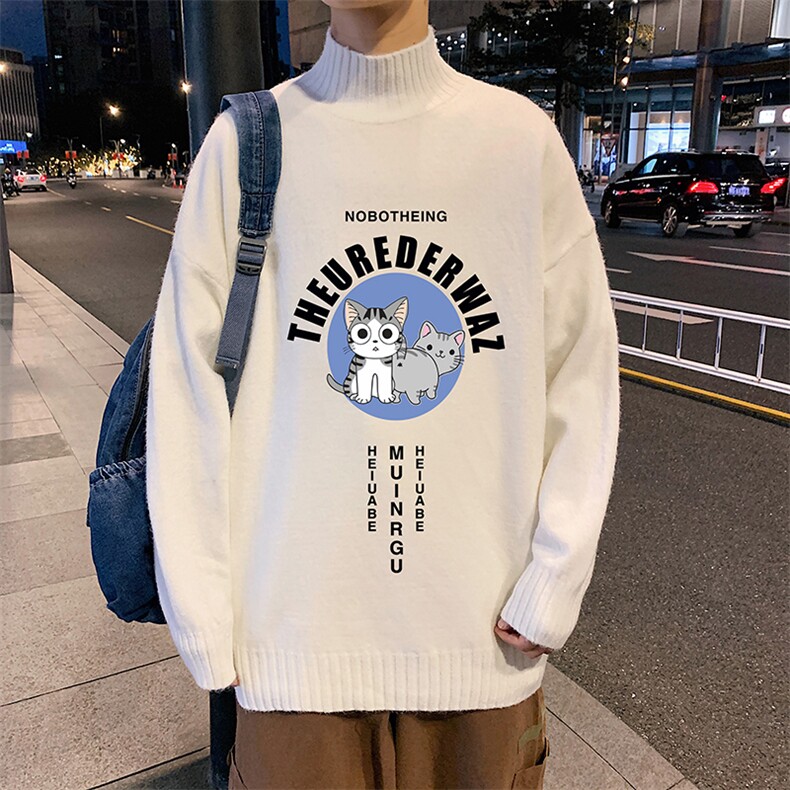M18160-P45加绒款-P65半高领毛衣男士大码针织衫男毛线衣男,男装针织衫/毛衣,电商A040