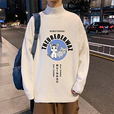 M18160-P45加绒款-P65半高领毛衣男士大码针织衫男毛线衣男，男装针织衫/毛衣，电商A040
