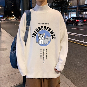 M18160-P45 加绒款-P65半高领毛衣男士大码针织衫男毛线衣男图片