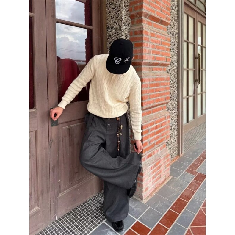 春季设计感宽松西装裤男新款垂感小众直筒裤休闲阔腿裤LB0655-P55,男装西服套装,星座1008