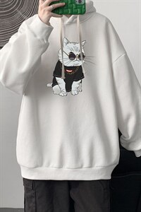 WY2044-P35 纯棉连帽卫衣男大码运动帽衫宽松薄外套男图片