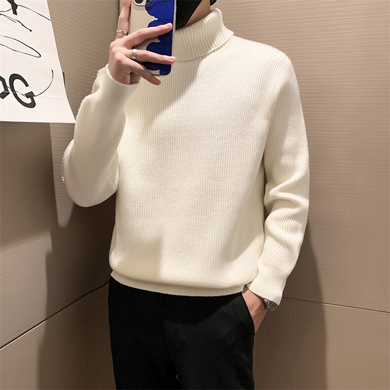 小伙风~早秋新款男士高领加厚毛衣韩版休闲针织打底衫M042/P65,男装T恤,电商B331