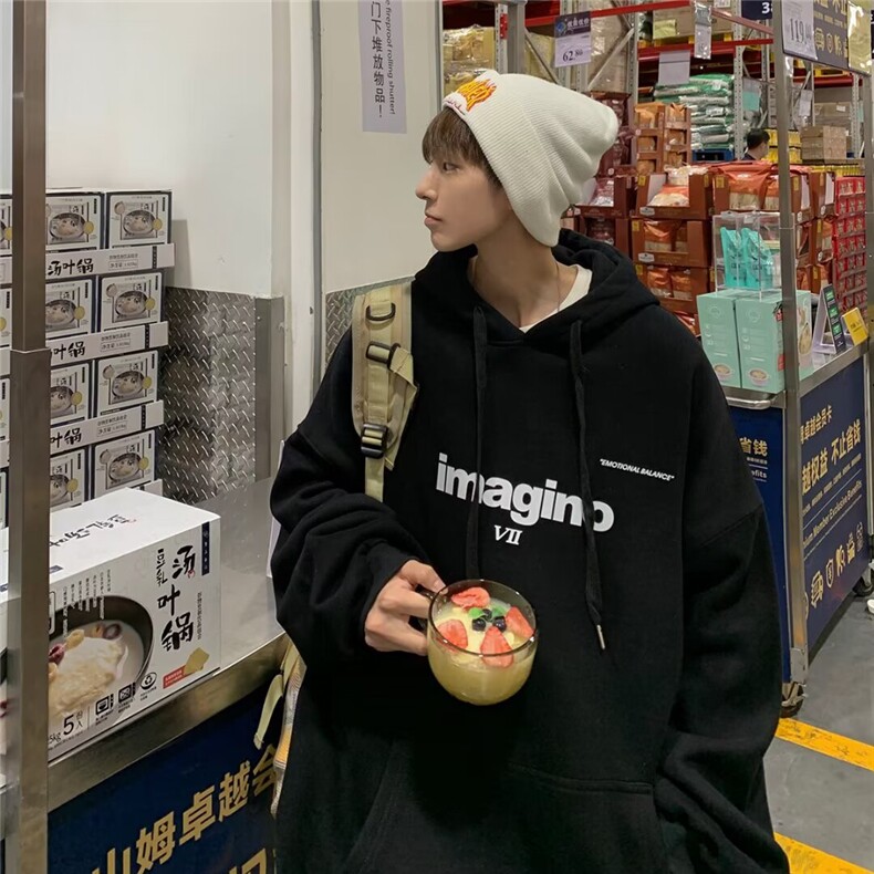 350g华棉潮牌印花连帽卫衣慵懒风宽松oversize外套5166-P43网络图，女装卫衣/绒衫，电商B245