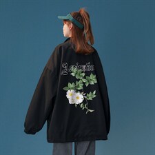 中性风2026秋季新款港风潮牌字母花图案印花夹克JK752p65控88，男装夹克，A247A