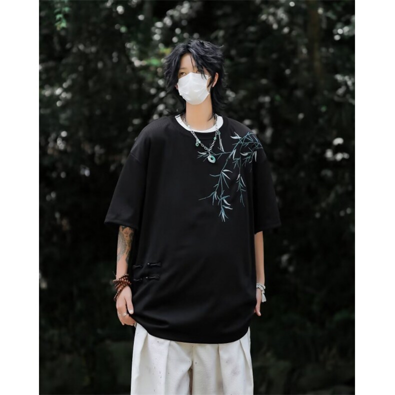 满天星布垂感刺绣圆领短袖T恤T5500P35,男装T恤,星座1116-2