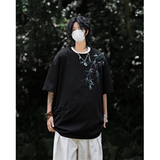 满天星布垂感刺绣圆领短袖T恤T5500P35，男装T恤，星座1116-2