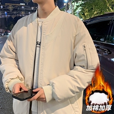 棒球服外套男女棉服美式潮牌复古高级感男装宽松飞行员M0822-P98，男装棉衣，星座308B-2