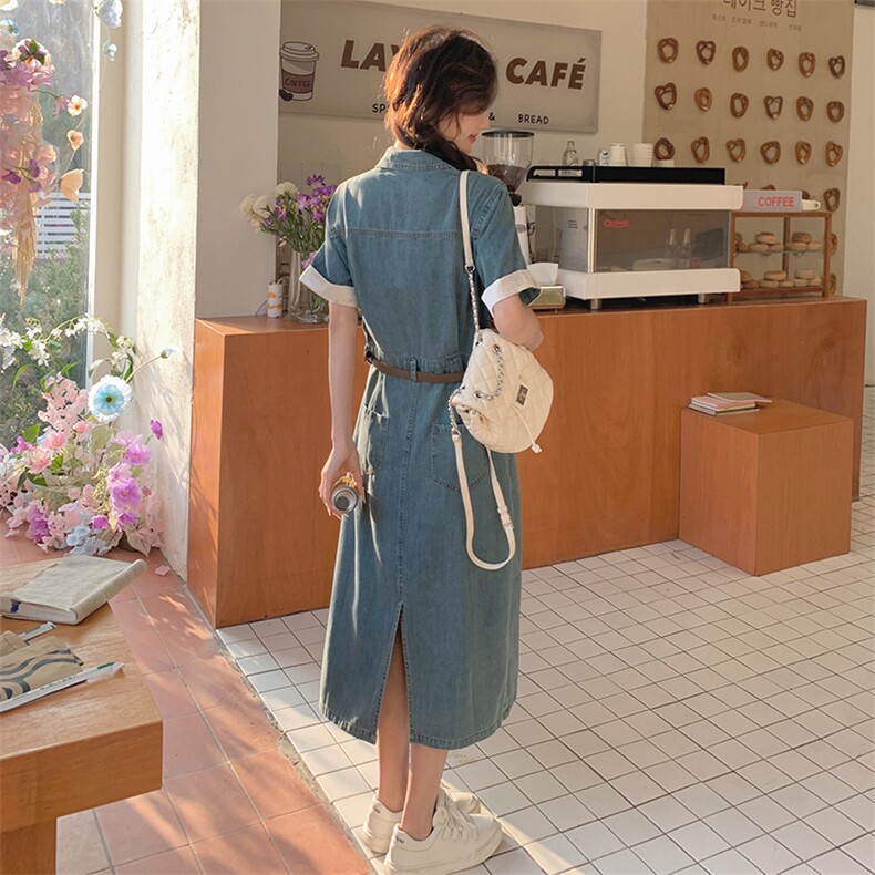 现货夏季牛仔拼色连衣裙2C098-820P135K188,女装连衣裙,2C098