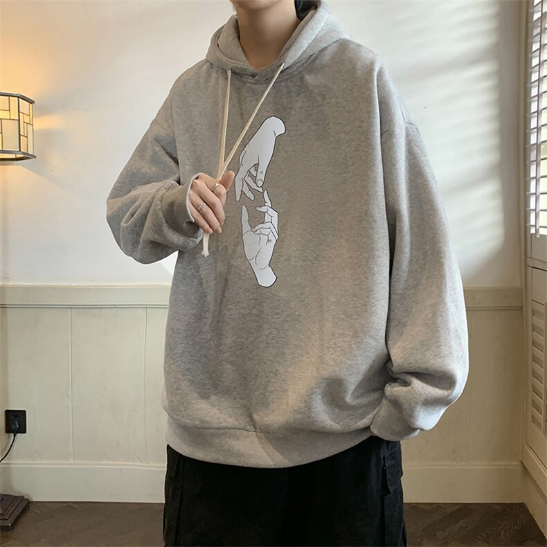 纯棉连帽卫衣男大码运动帽衫宽松薄WY2147-P35加绒款-P40,男装卫衣,电商A040