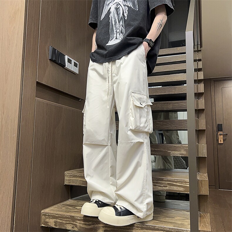 机能冲锋裤男潮牌宽松拖地阔腿大口袋工装裤子25XK67030特批35,男装休闲裤,电商A042
