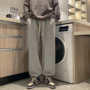 华夫格运动裤男大码抽绳休闲裤卫裤 HK78099-P35 加绒款P45图片