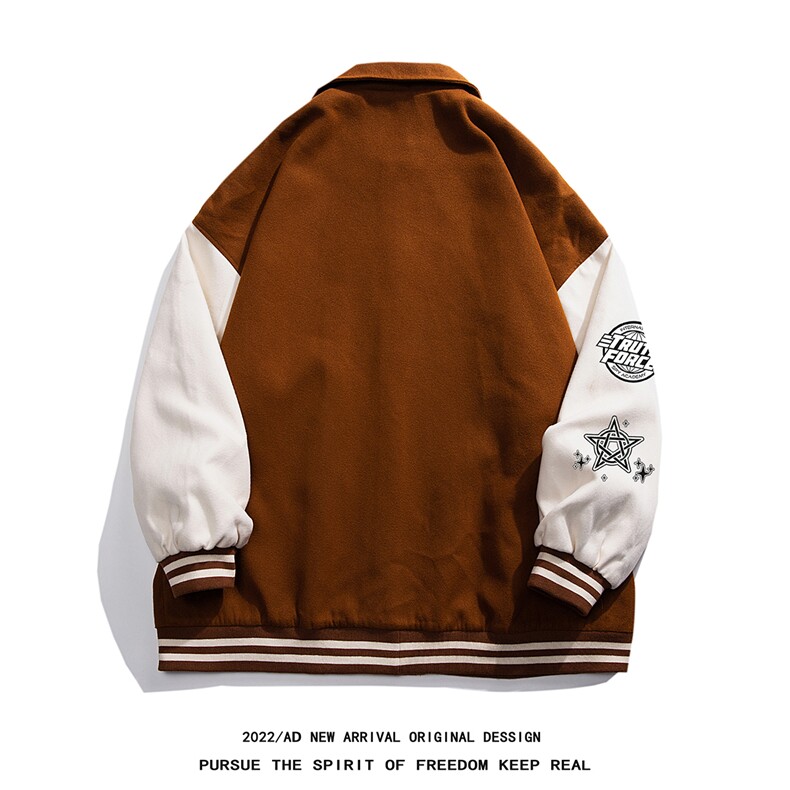 白底23春季时尚潮流字母印花翻领棒球服夹克外套G602P85控108,男装夹克,电商A247-1