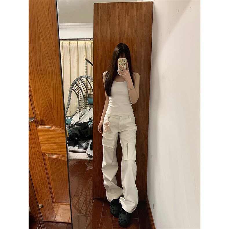 【网图】cleanfit纯白色工装裤男女同款美式多口袋裤子CCGZ04-P55,男装工装外套,星座1007（原301D）