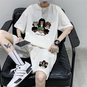！2023夏季潮牌男士短袖T恤套装学生一套衣服TZH07P50图片
