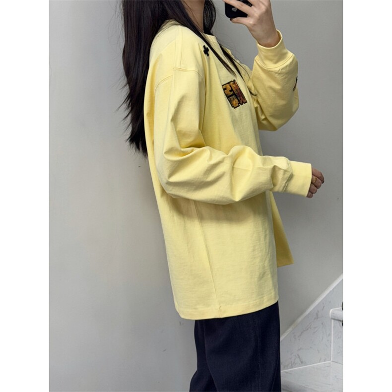 5203-P40好质量#原版刺绣螺纹领包边拉肩休闲长袖,女装卫衣/绒衫,星座617A-2