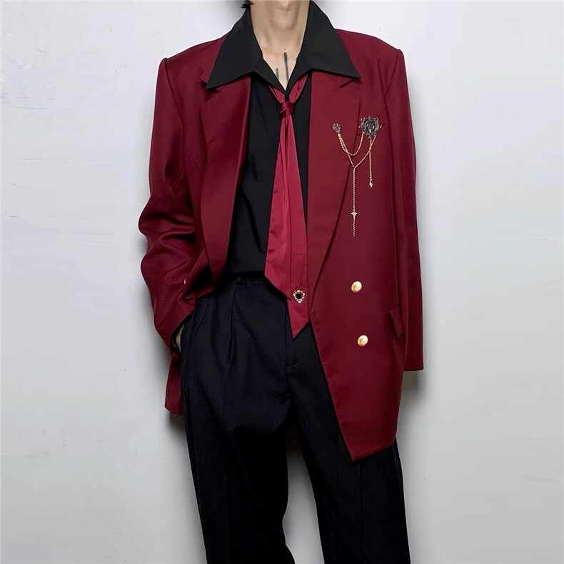 WE1551-P652025美式潮牌日系学院风双排扣西服,男装西服,电商B323A