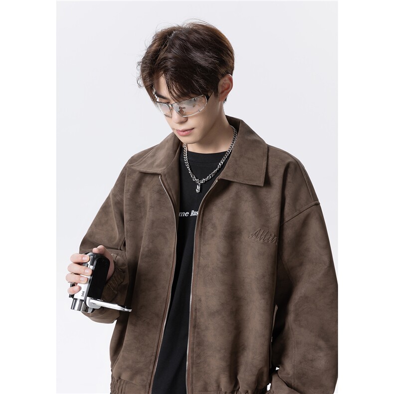 秋冬钢印扎染皮夹克外套男D309B-JK01-P90控128,男装夹克,电商D309B