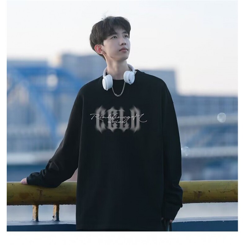 气质ins日系原宿新款潮流卫衣慵懒纯棉长袖T恤上衣T119-P30网络图，女装T恤，电商B245