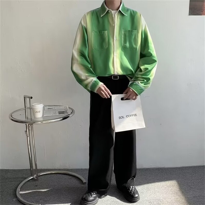 衬衫男韩版潮流拼色高街帅气2024春夏季ins宽松百搭外套C645-P48,男装衬衫,星座1109-3
