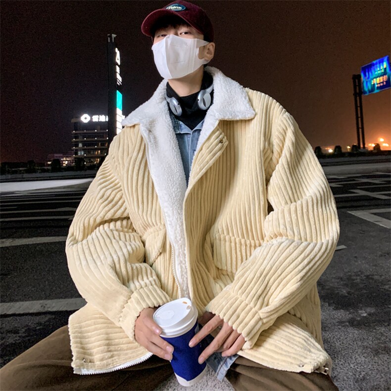 男款冬季羊羔毛加厚加绒冬装棉衣羊羔绒外套M9818P120控158,男装棉衣,电商A157