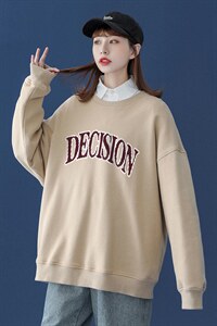 春季小众衣服2024年新款韩版字母宽松显瘦长袖卫衣 W167 P30控48图片