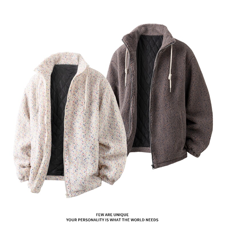 冬装新款满天星羊羔毛立领棉衣彩点毛绒保暖棉服 M8606-TP105图片