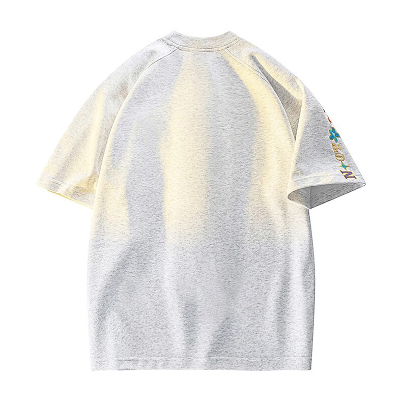 解构设计万针全刺绣工艺280克重磅高品质美式高街短袖T恤特33,男装T恤,电商A486-1