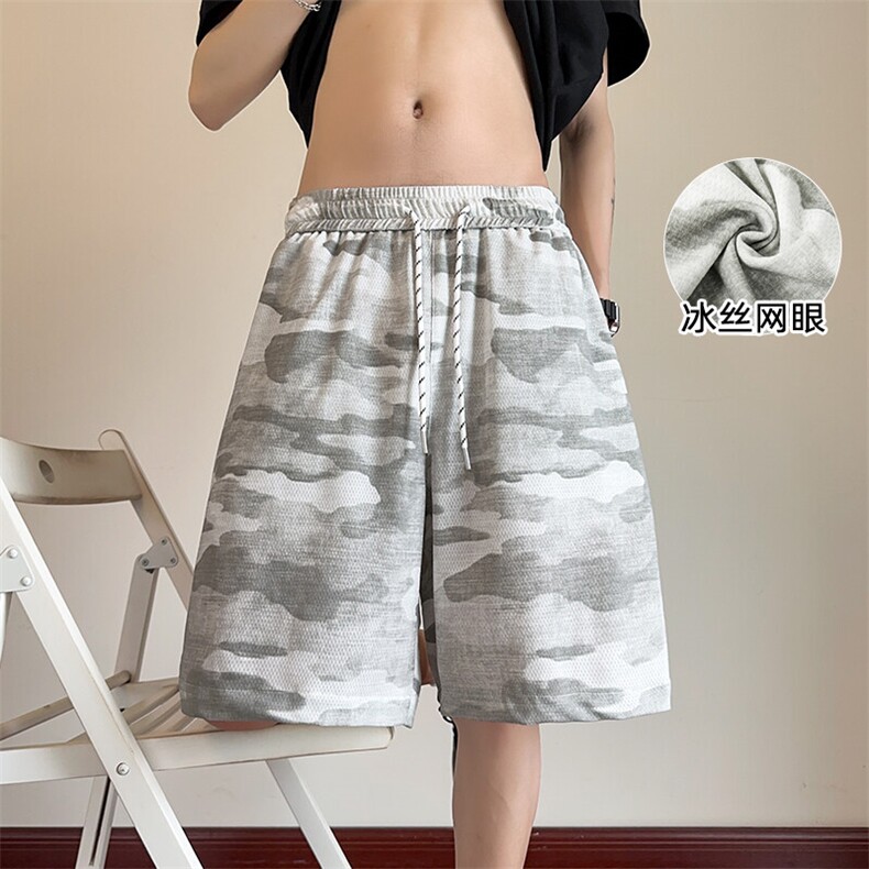 特批P25无差价夏季冰丝网眼透气迷彩男大码薄款休闲短裤DK5987,男装休闲裤,电商A001
