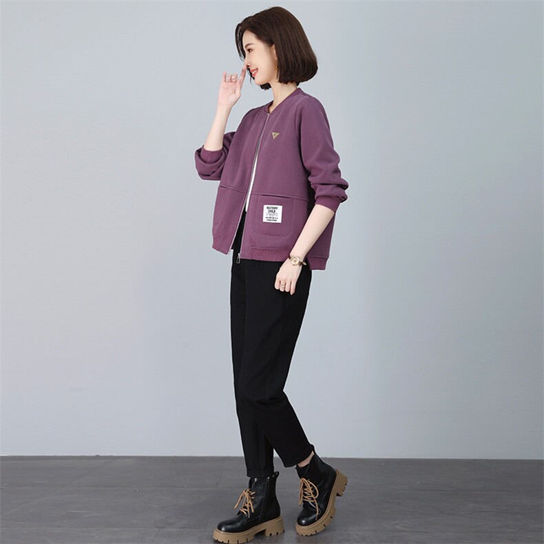 2025春秋中年妈妈外套女卫衣套装女装运动服开衫上衣,女装套装/套裙,忆绮罗