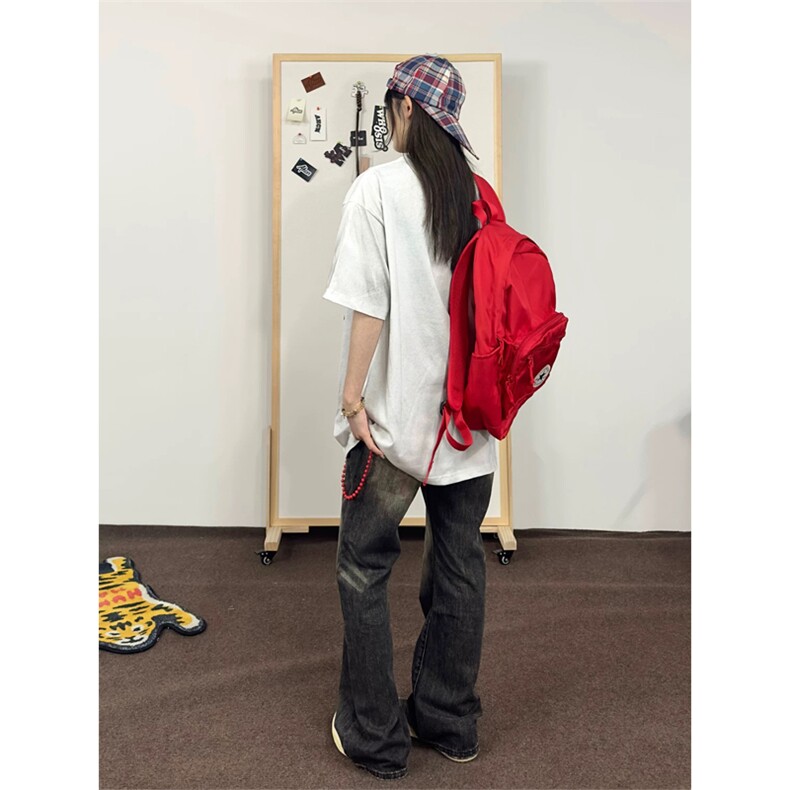 网图有货美式复古街头做旧刺绣短袖T恤男女情侣宽松上衣A554-P37,男装T恤,星座1505