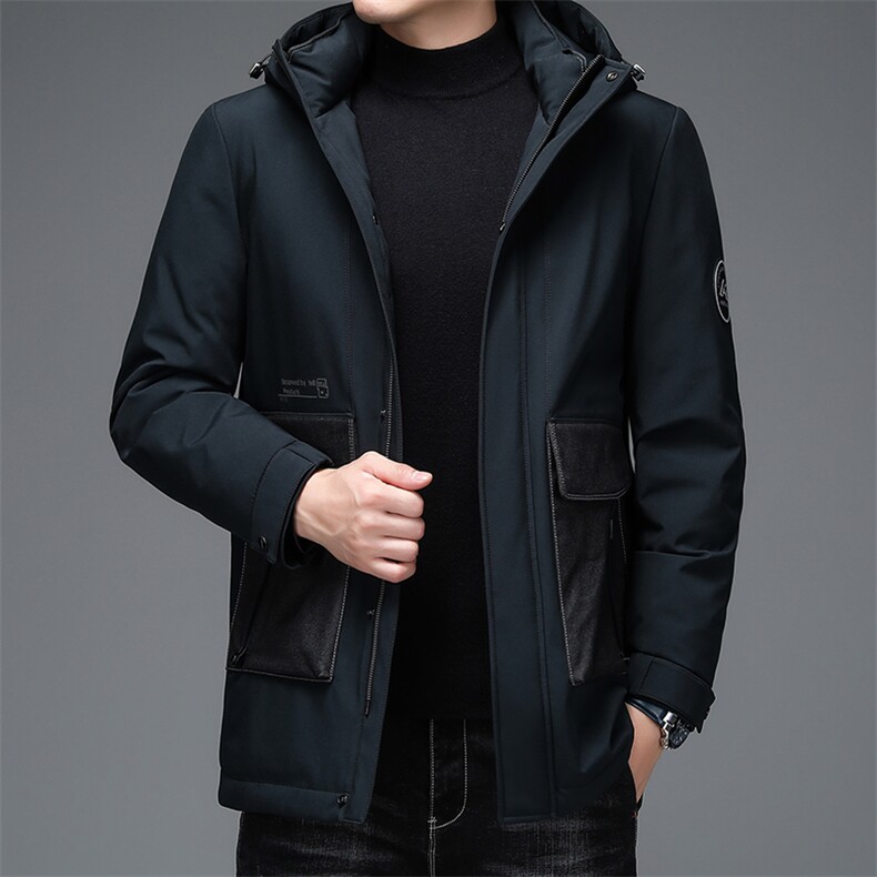 2023冬季中青年纯色连帽羽绒服爸爸装时尚外套上衣DFLDY7001-P285,男装羽绒服,电商B212（原钱塘6029）