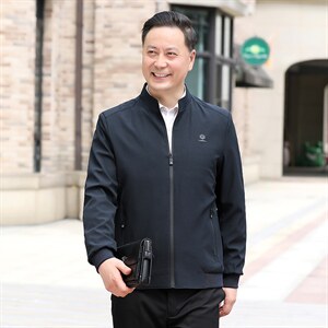 B-N9959男士2023年秋季新款长袖中老年休闲拉链夹克立领潮流P73图片