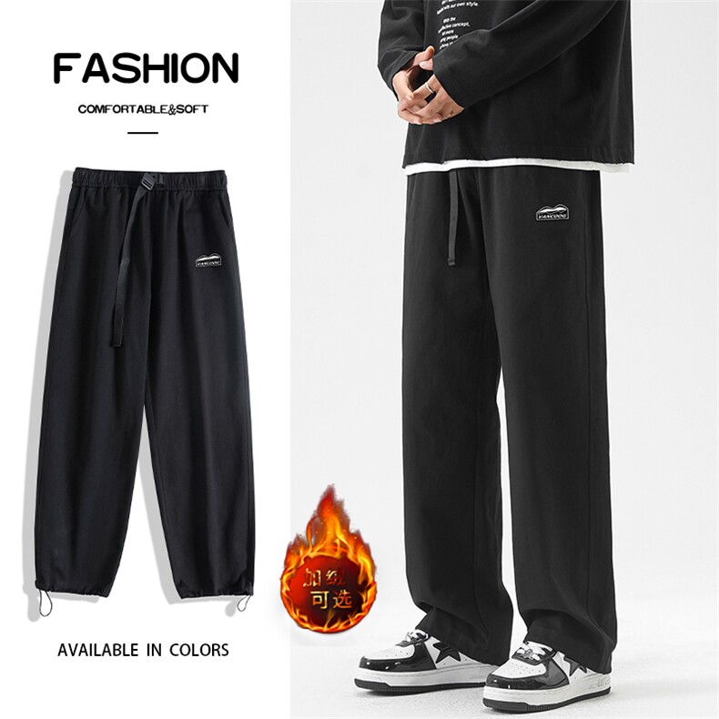 潮流宽松直筒潮牌裤百搭加绒可选长裤子K666-特批-41加绒特批48，男装休闲裤，星座718-1