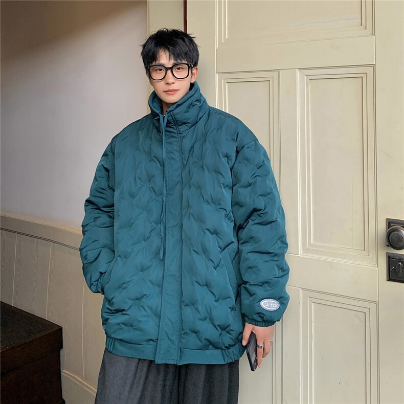 1定制面料棉衣港风半高领大码M-5XL情侣棉服外套男8707P125控168，男装棉衣，星座226-2