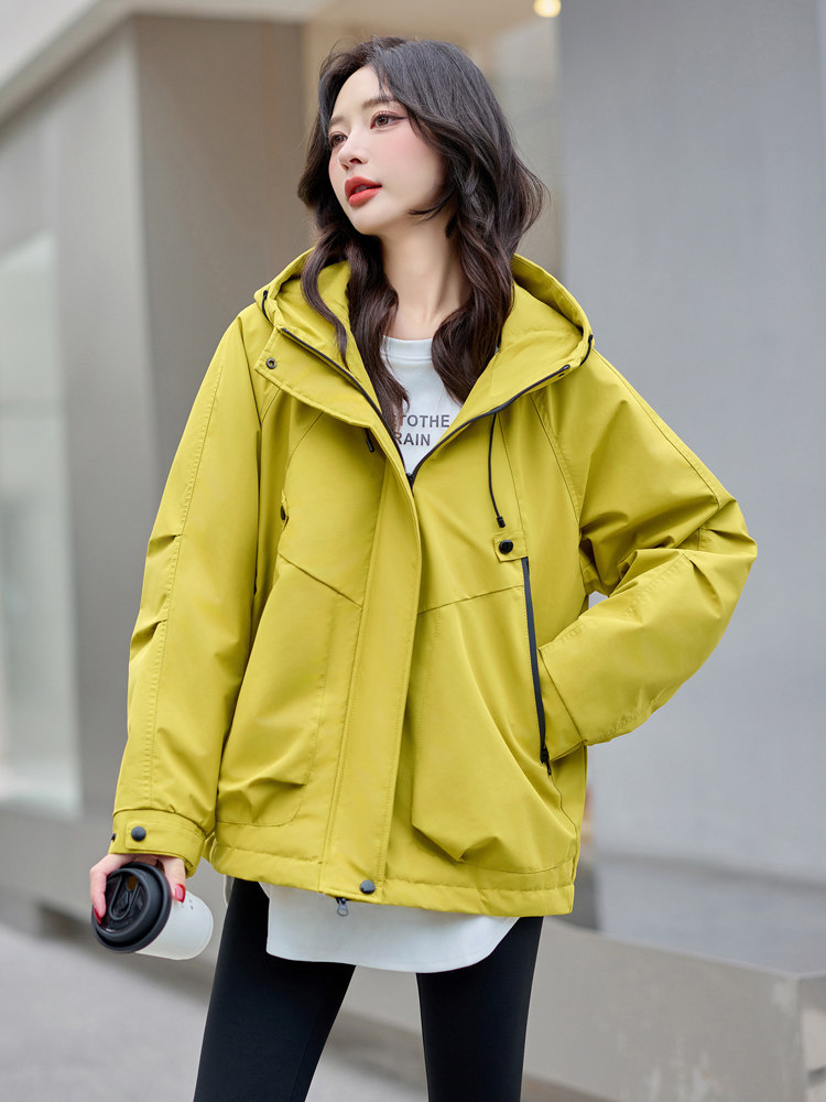 冲锋衣夹棉外套女2025冬季新款厚款连帽棉袄宽松休闲时尚大衣,女装棉衣/棉服,梦懿尔