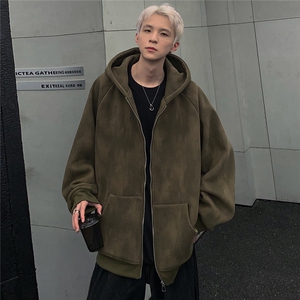 2024重工扎染渐变做旧拉链卫衣美式男女开始宽松连帽外套JK91-P78图片