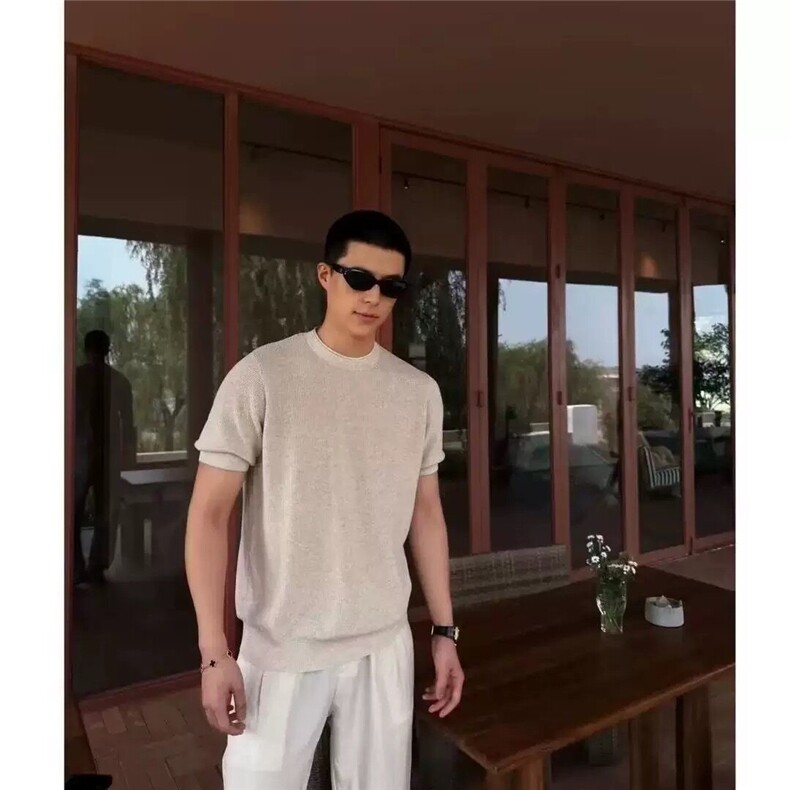 现货足老钱风棉麻T恤圆领短袖T2533-特P35,男装T恤,星座1212