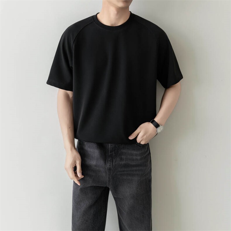 夏打底衫纯色百搭纯色圆领T恤短袖轻熟风A236-82539-特P36,男装T恤,电商A236