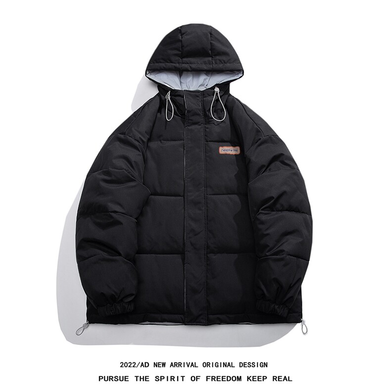 白底23新款冬季时尚百搭宽松连帽棉服外套MY155P115控148,男装棉衣,电商A247-1