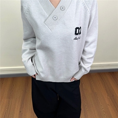 北极绒V领毛衣男女款老钱风潮牌情侣毛衣高街慵懒风休闲外套，男装针织衫/毛衣，星座506A