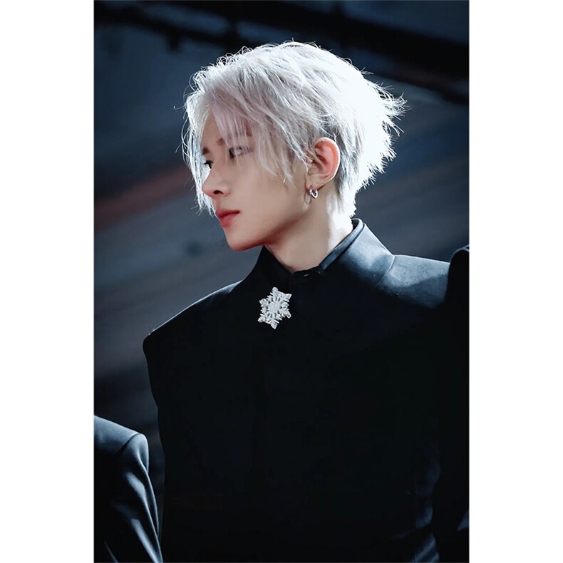 现货~2026春季立领中式黑色垫肩西服外套带胸针设计上衣X870-P85，男装西服，星座1004-3