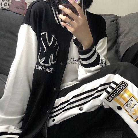 XZ613-2-E221-P50字母刺绣拼接棒球服夹克宽松学院风外套学生,男装卫衣,星座911-2(原星座613-2）