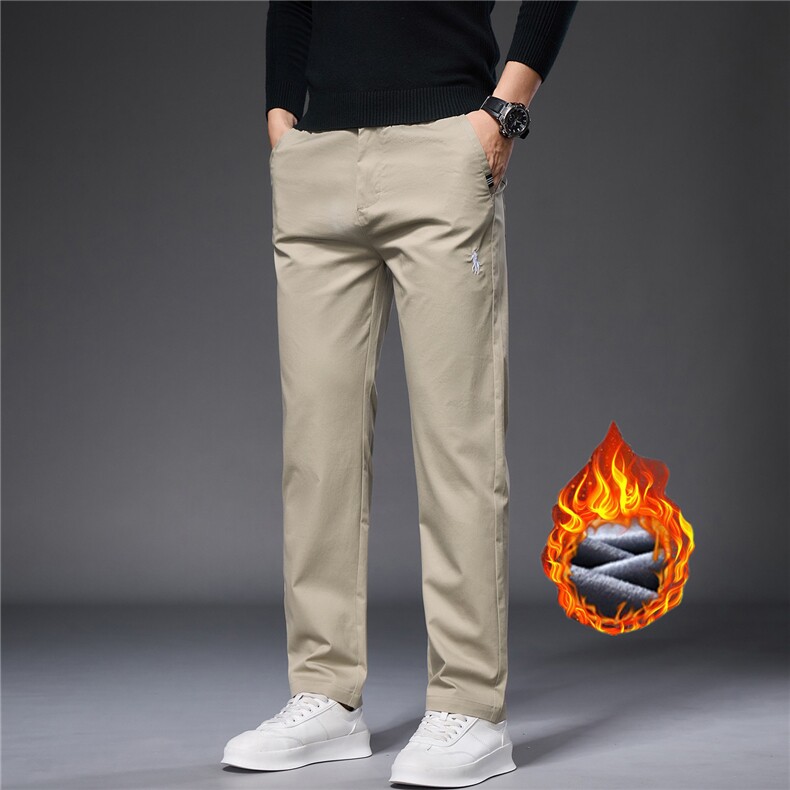 秋冬加绒厚款保暖精梳棉休闲裤男直筒显高显瘦弹力简约现货裤子男,男装棉衣,星座224-3