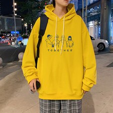 WY2191-P35加绒款-P40纯棉连帽卫衣男大码运动帽衫宽松薄外套男,男装卫衣,电商A040