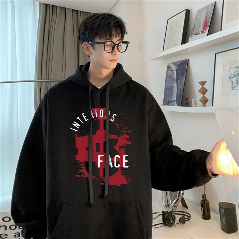抖音品质23/秋季320G华棉男士连帽大码印花卫衣WYH3243-P45控68,男装卫衣,电商B370
