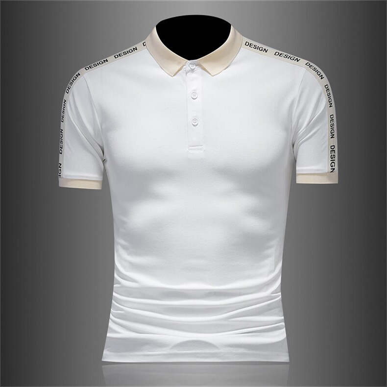 2025夏季织带设计翻领T恤时尚Polo衫T0275-P48，男装Polo衫，电商D342